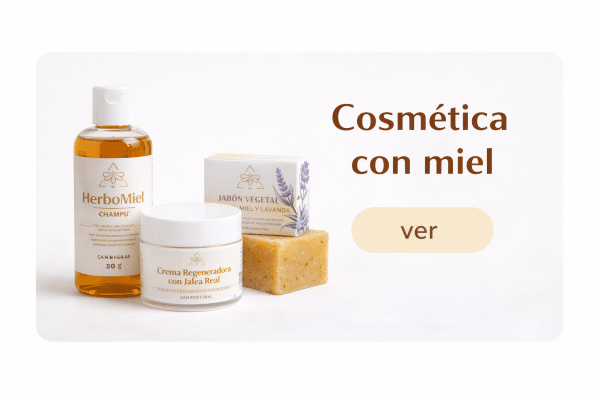 Cosmética con miel, jalea real, polen